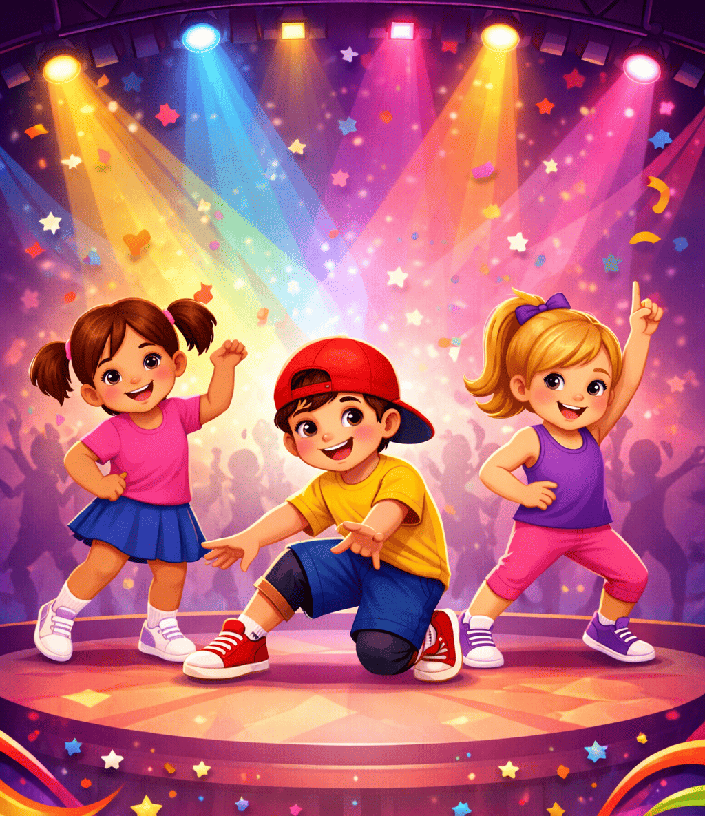 Joyful dance party on a vibrant stage (1)